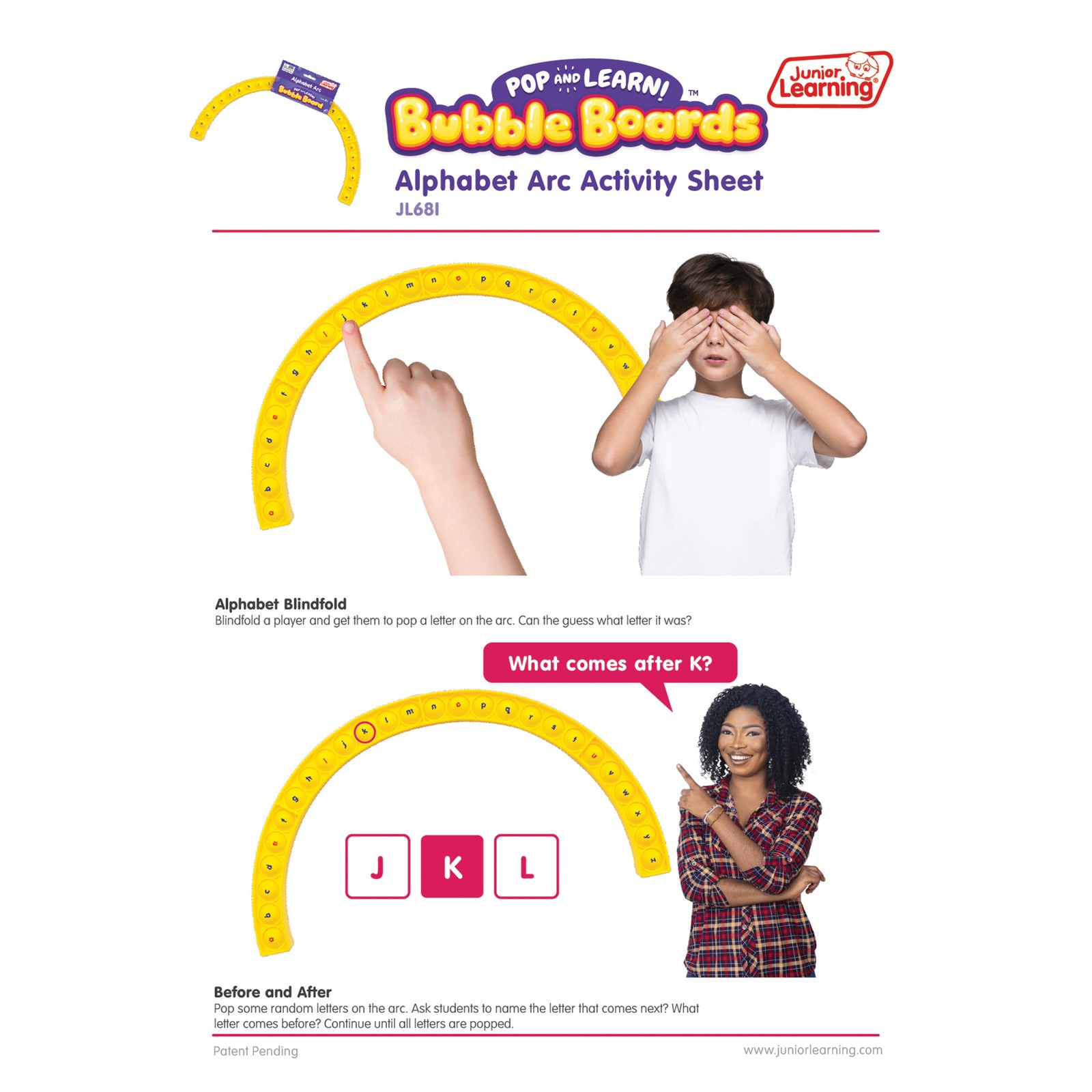 Junior Learning Alphabet Arc Bubble Board, Double-Sided, Ages 4-7