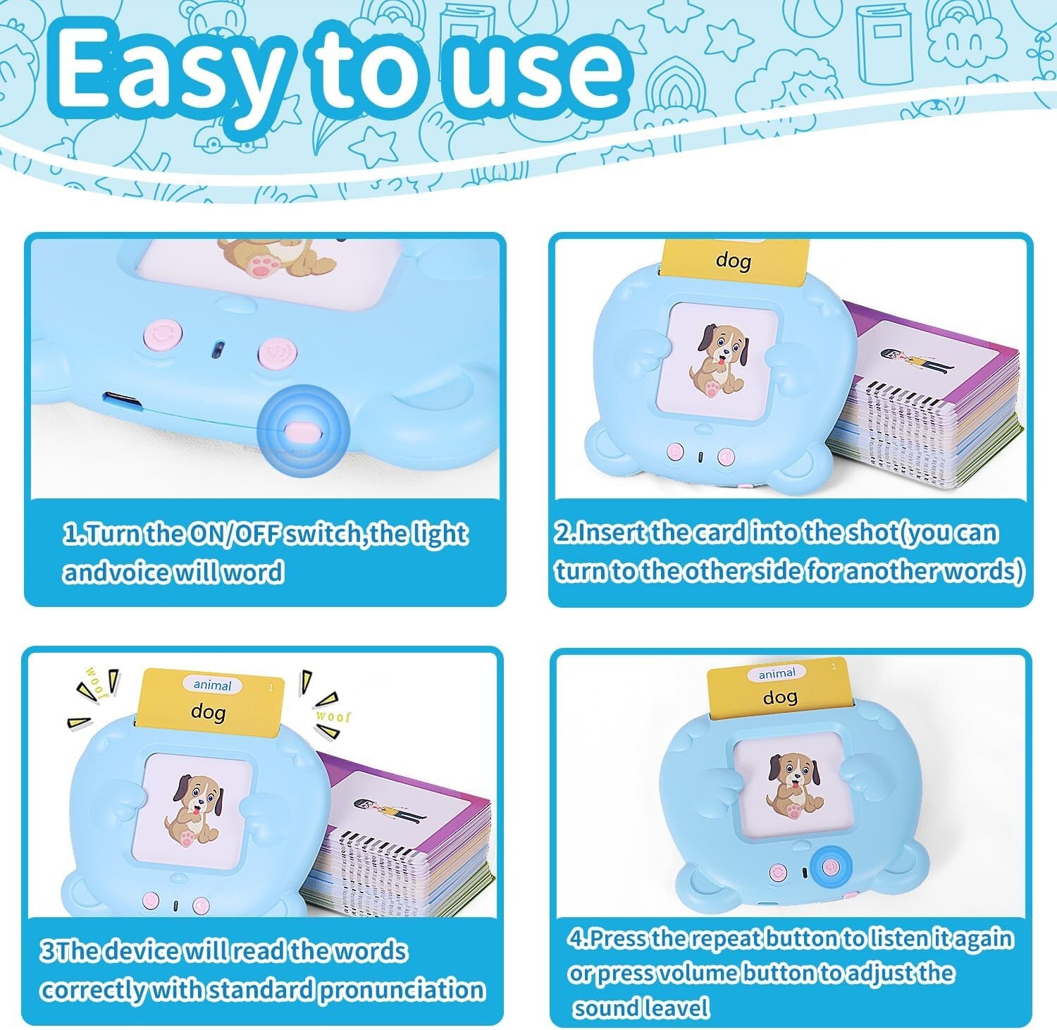Talking Flash Cards Pocket Speech Toys for 3 4 5 6 Year Old, 510 Sight Words