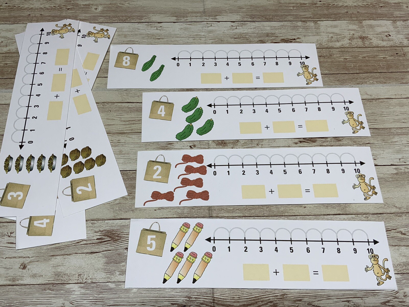 Number Line Count on – Math Center – Dry Erase – 30 Laminated Activity Cards