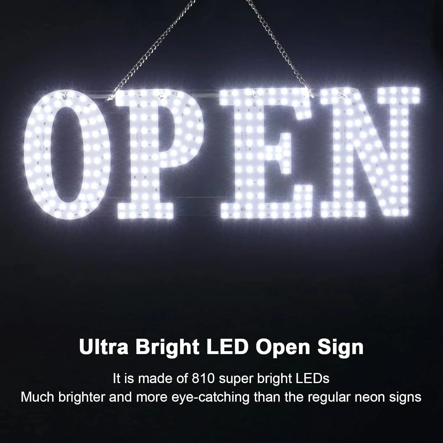 40″x14″ Extra Jumbo LED Open Signs for Business, Unique Design Super Bright Open