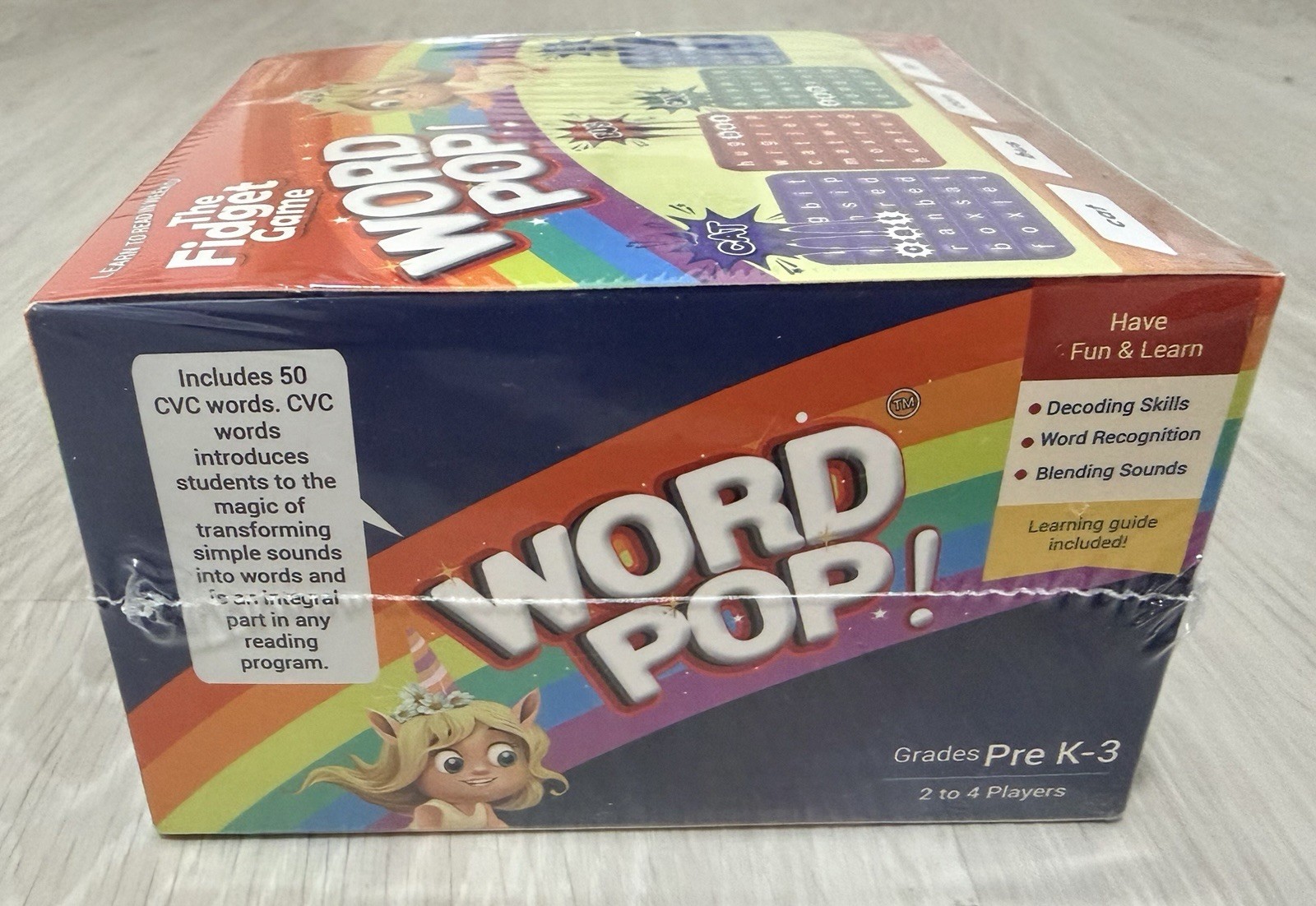 The Fidget Game Word Pop CVC Words Cards PreK-3 Educational NEW SEALED