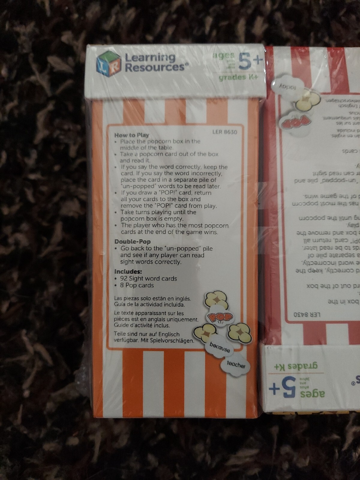 LEARNING RESOURCES POP FOR SIGHTS WORDS SET NEW UNOPENED LER8629