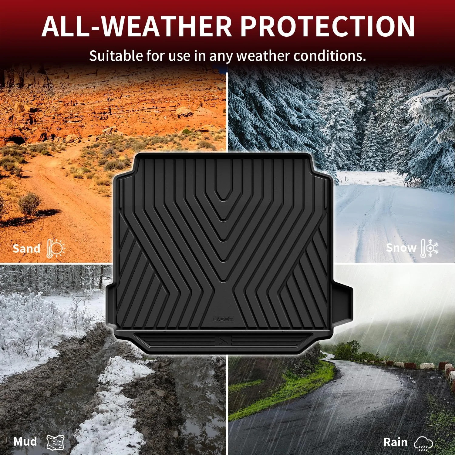 LASFIT Trunk Mat for BMW X5 2026 2025 2024 2023 2022 2021 2020 2019, All Weather