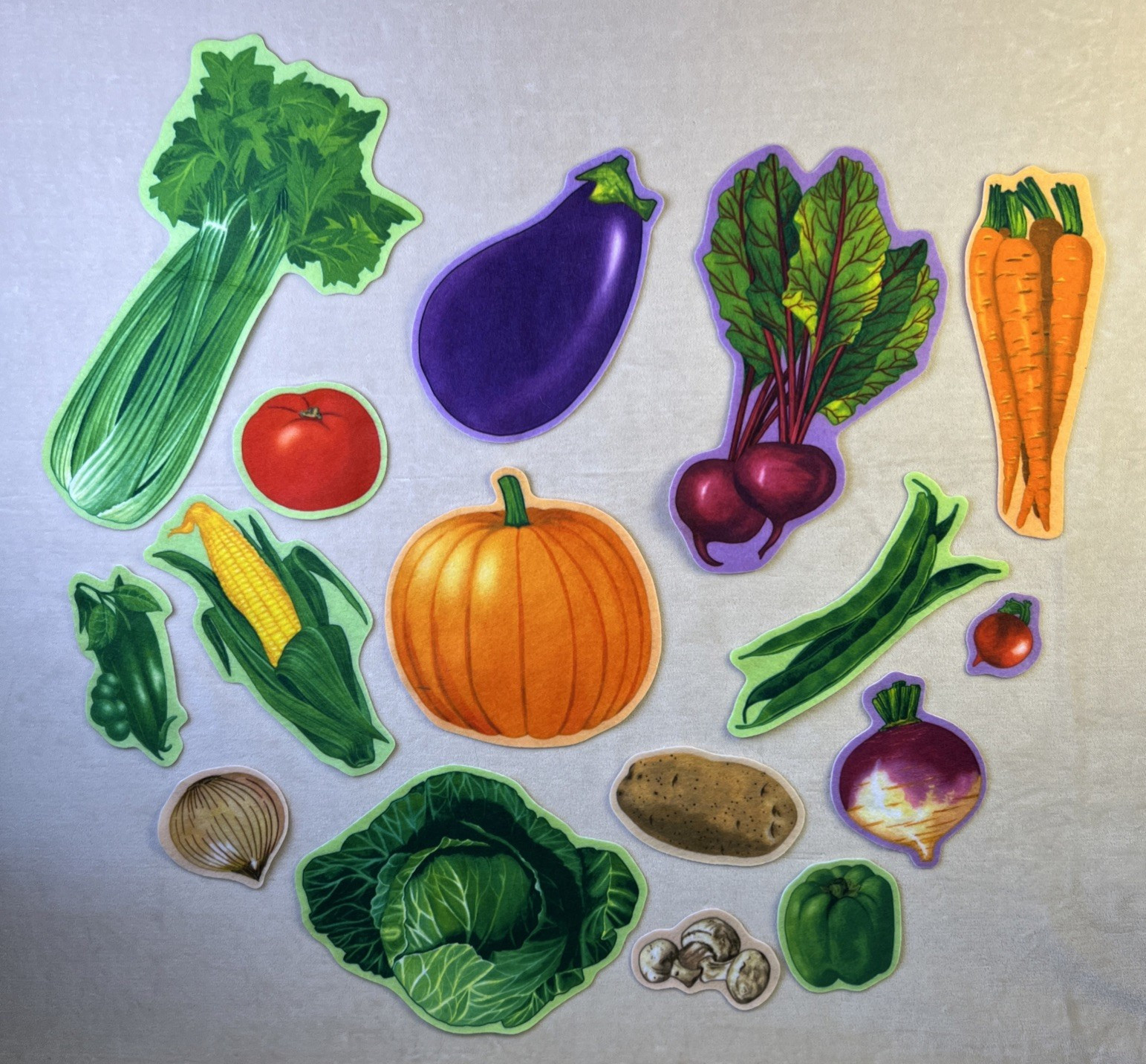 Little Folk Visuals Vegetables Precut Flannel Felt Board Pieces Set 16pc Teacher