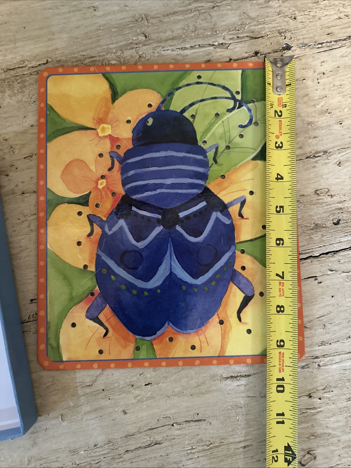 Vintage 2004 eeBoo More Friendly Bugs Lacing Sewing Cards 5 Cards & Laces
