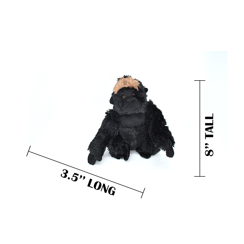 Gorilla, Silverback, Stuffed Animal Toy, Educational, Plush Figure 8″ F0119