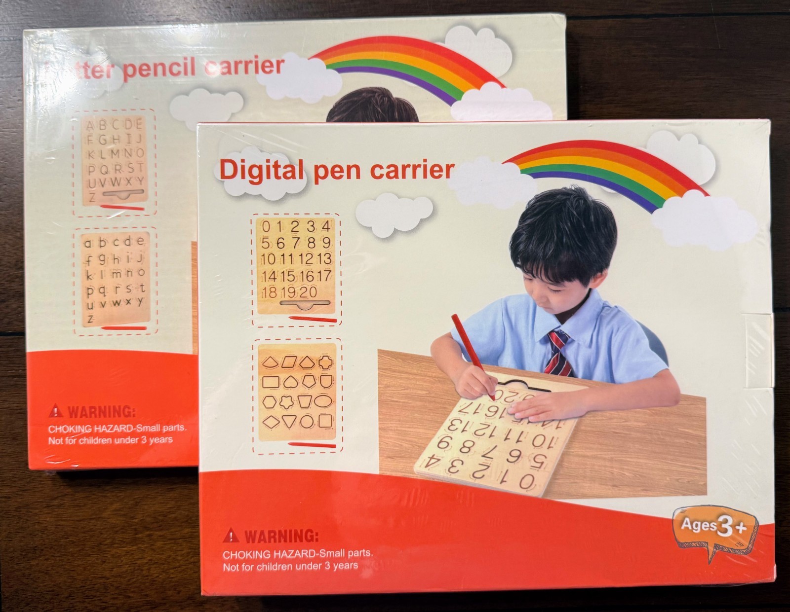 Wooden Letters Alphabet & Numbers Tracing Boards Preschool Educational Toy Set