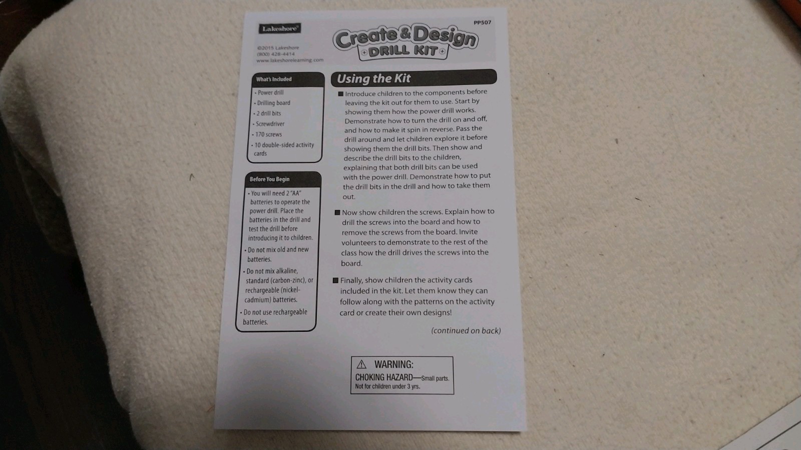 Create & Design Lakeshore Drill Kit + Play Go Set of Vehicles- parts for both