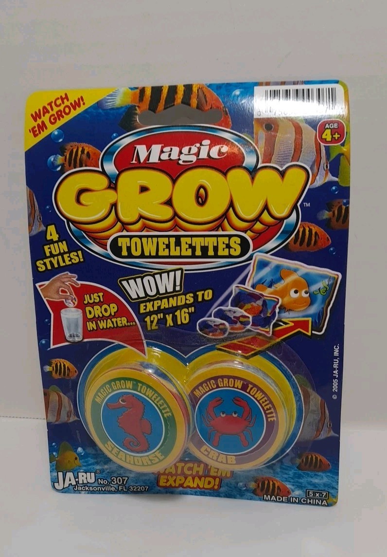 Ja-Ru No 307 Magic Grow Toweletts Sea Animals VINTAGE 2005 12″×16″