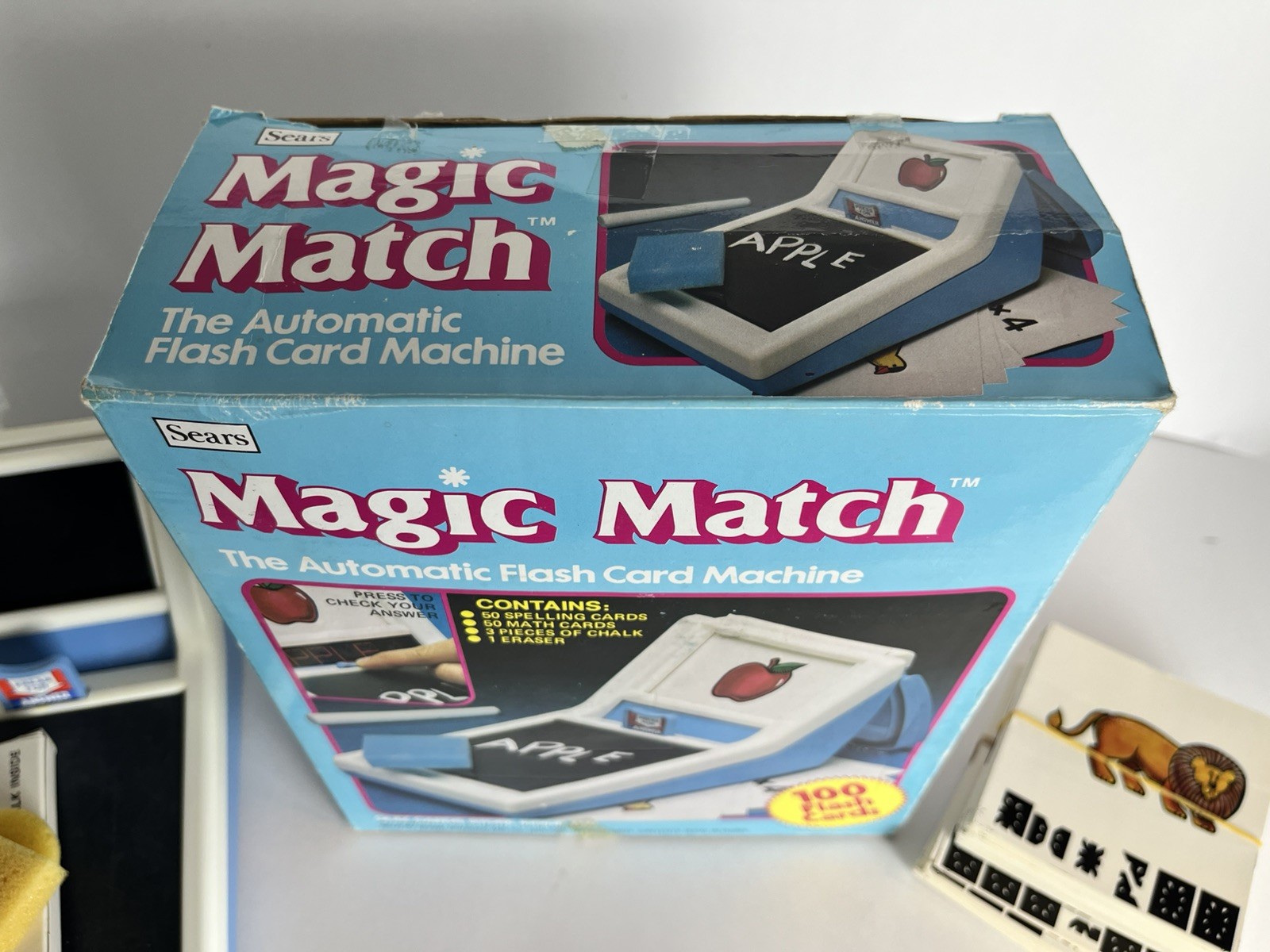 Vintage Sears Magic Match Flash Card Machine Educational Toy 1982