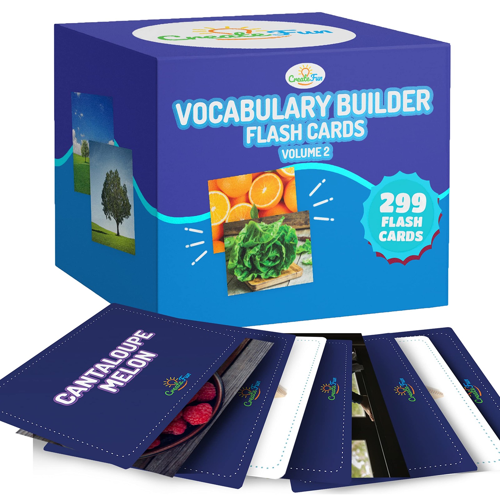 Createfun 300 Vocabulary Builder Flash Cards Vol 2 Photo Cards Learning