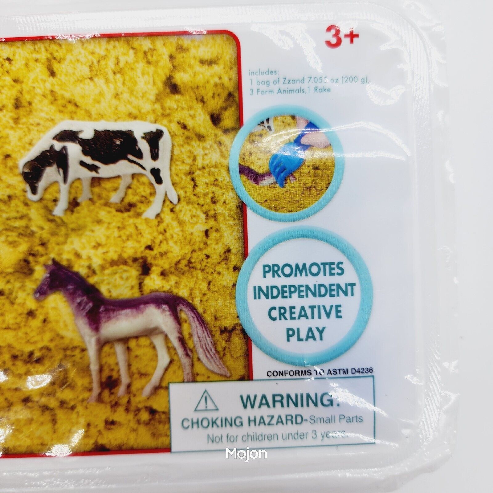 Creative Kids Sense & Grow Sensory Sand Tray with Farm Animals & Rake, Ages 3+