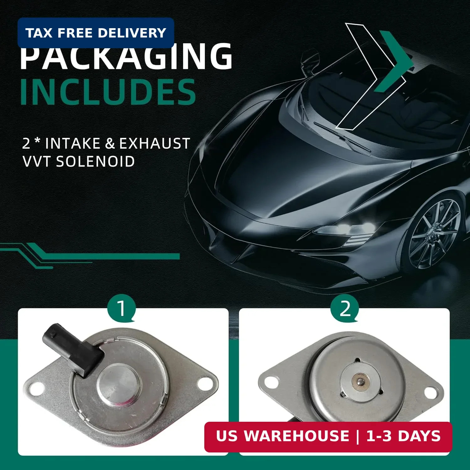 VVT Solenoid Intake Exhaust 2Pcs, for Chevy Cruze 11-16, for Volt 11-15, for Son