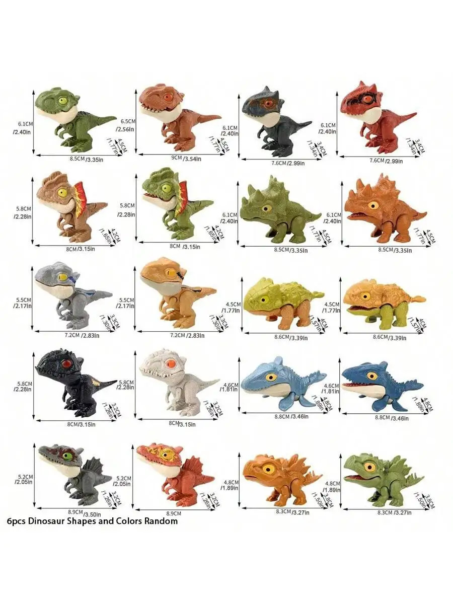 5/10PCS Finger-Biting Dinosaur Toys | Movable Joints Simulation Model for Kids E