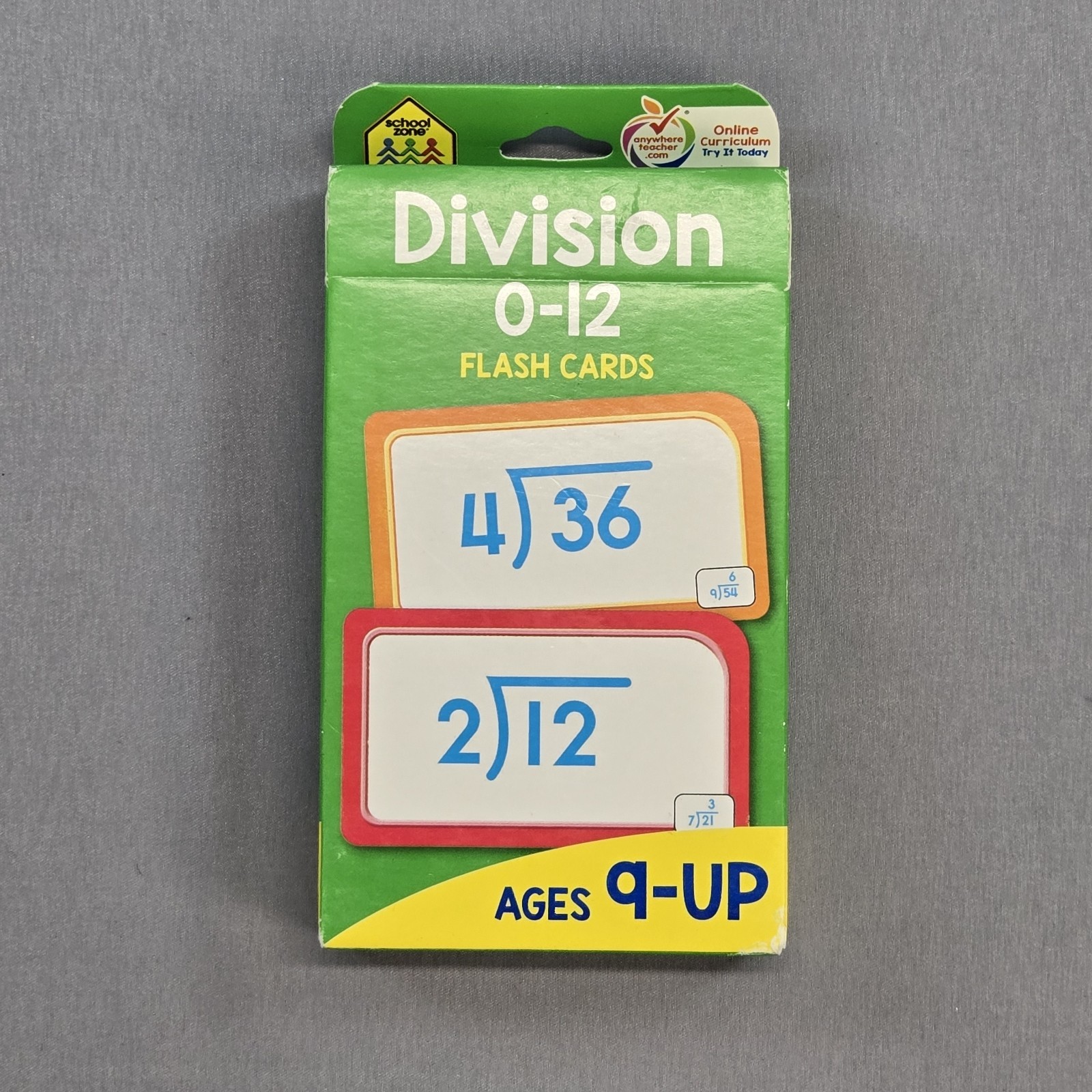 School Zone Division, Multiplication, Addition, Subtraction 0-12 Flash Cards