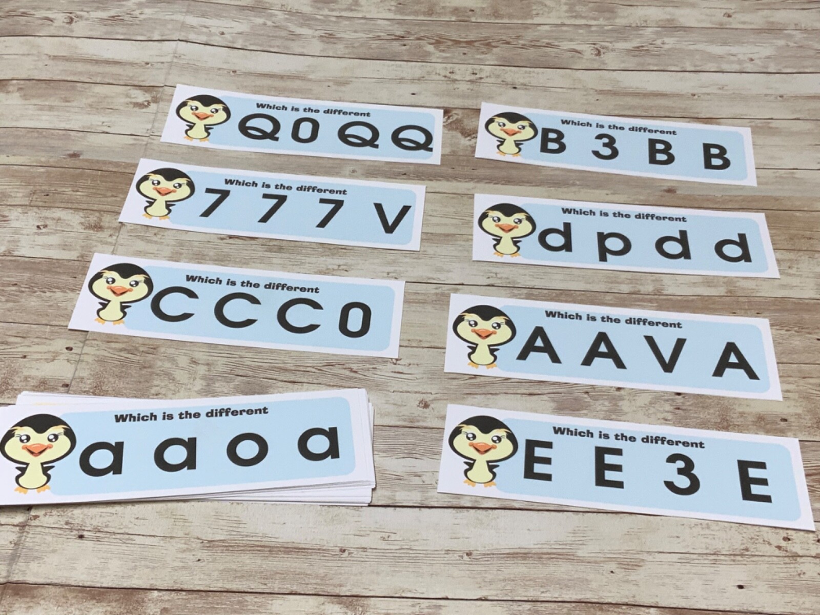 Penguin – Learning Centers – Which is Different – 24 Laminated cards