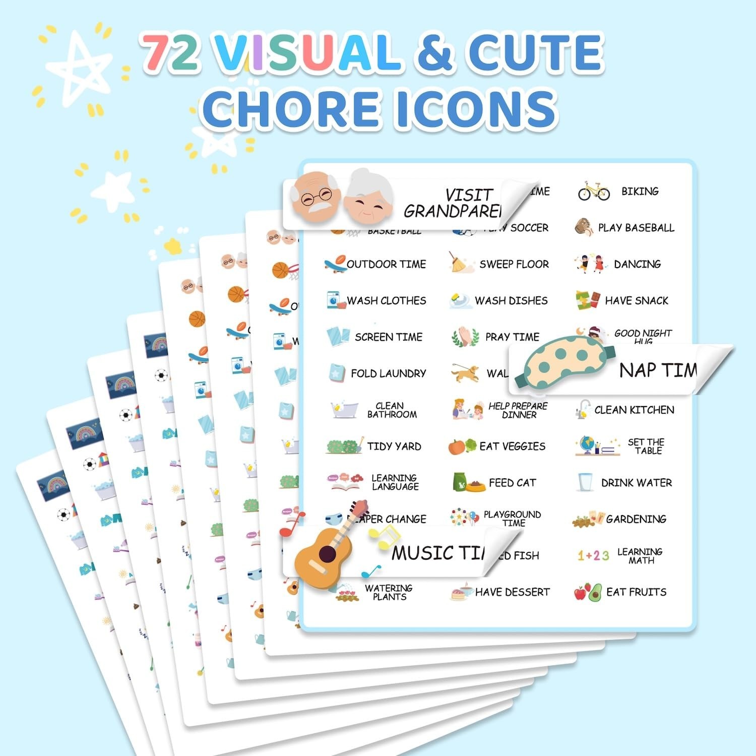 4-in-1 Magnetic Chore Chart for Kids – Dry Erase Morning/Bedtime Routine Visual