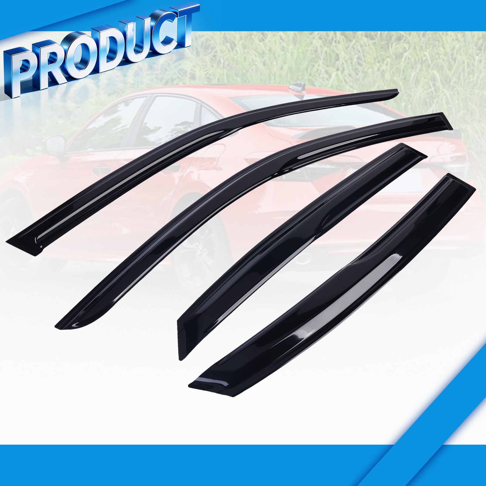 FITS 2022+ HONDA CIVIC SEDAN JDM MUGEN STYLE WINDOW VISOR RAIN GUARD DEFLECTOR