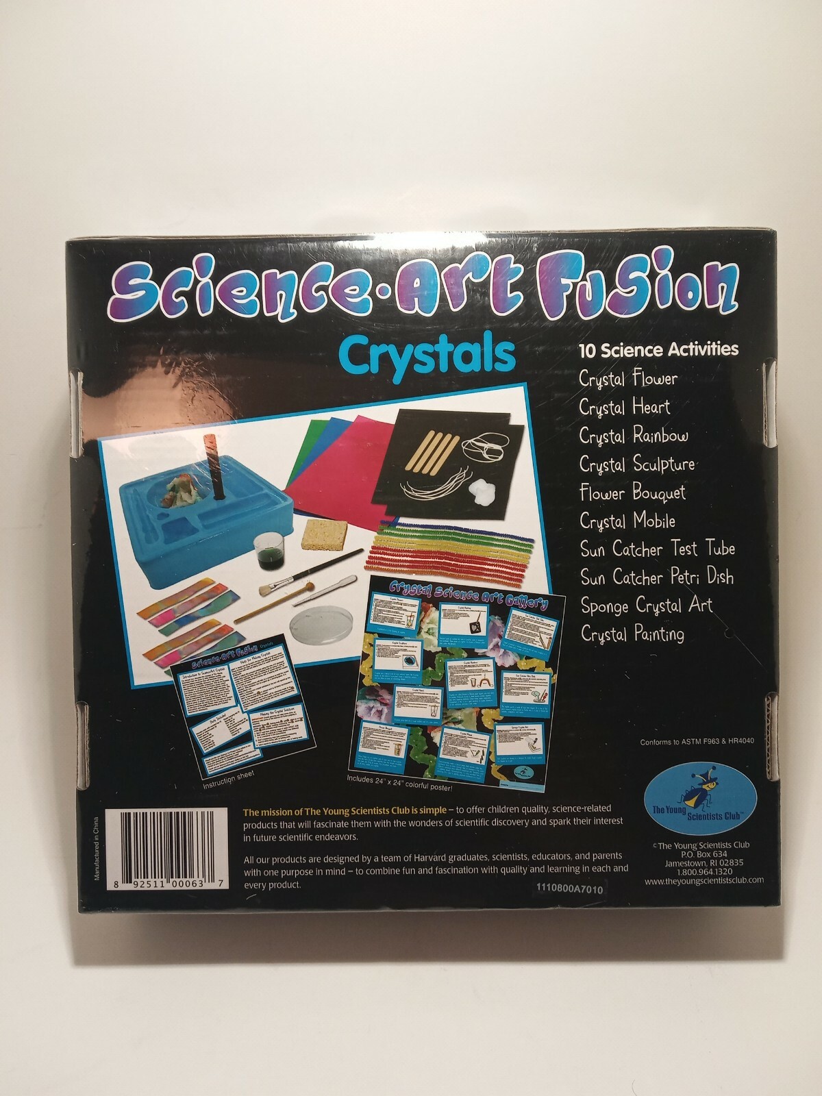 Young Scientists Club Science-Art Fusion Crystals Kit New Sealed Ages 5+