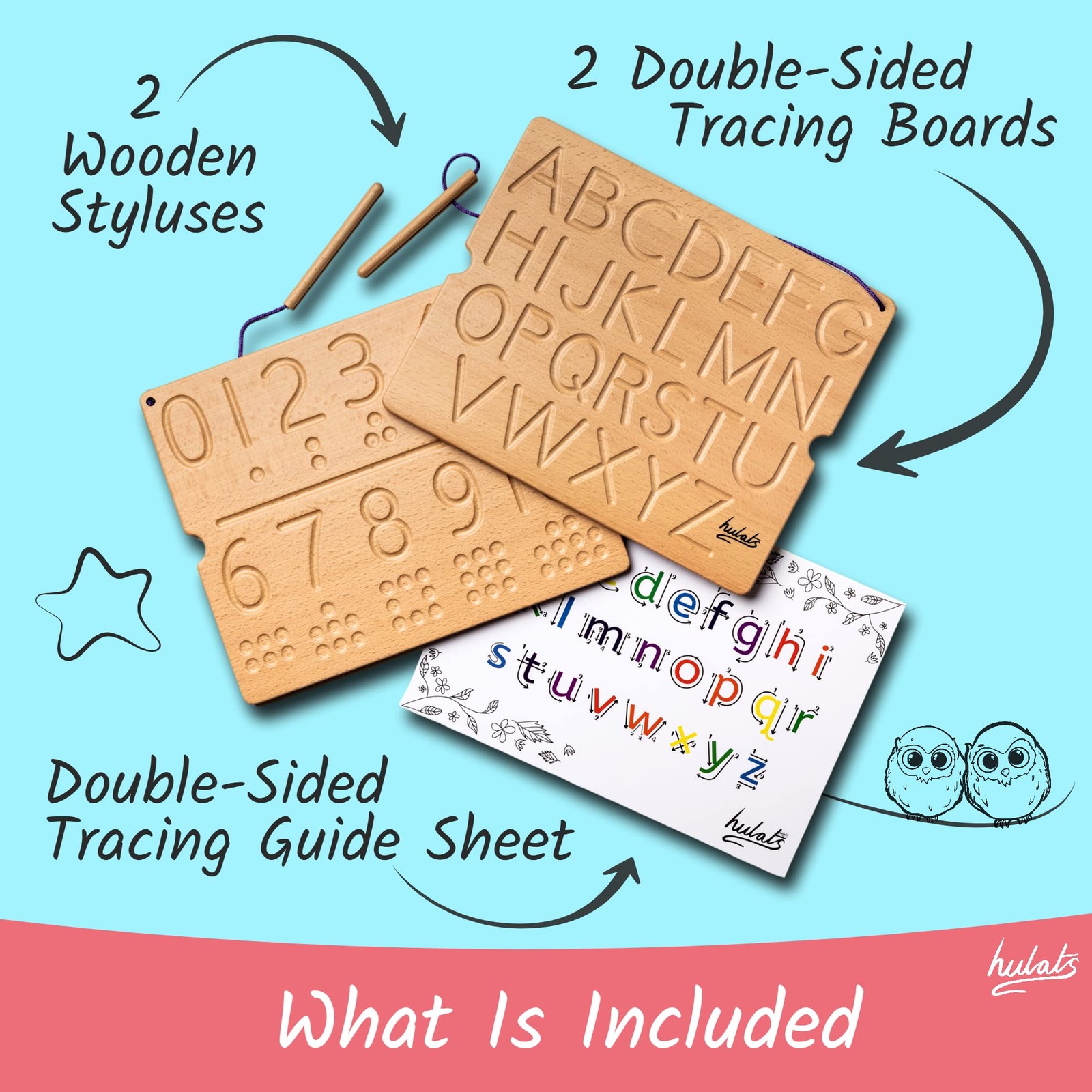 Learn to Write – Number & Letter Tracing Boards for Ages 3-5 – Wooden Alphabe…