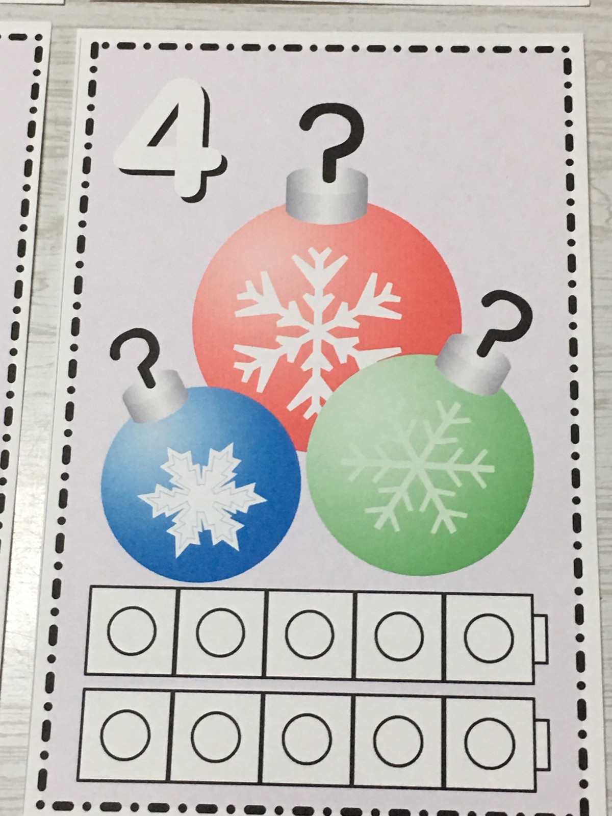 Christmas Ornament – Laminated Unifix Frame Set – teaching supplies