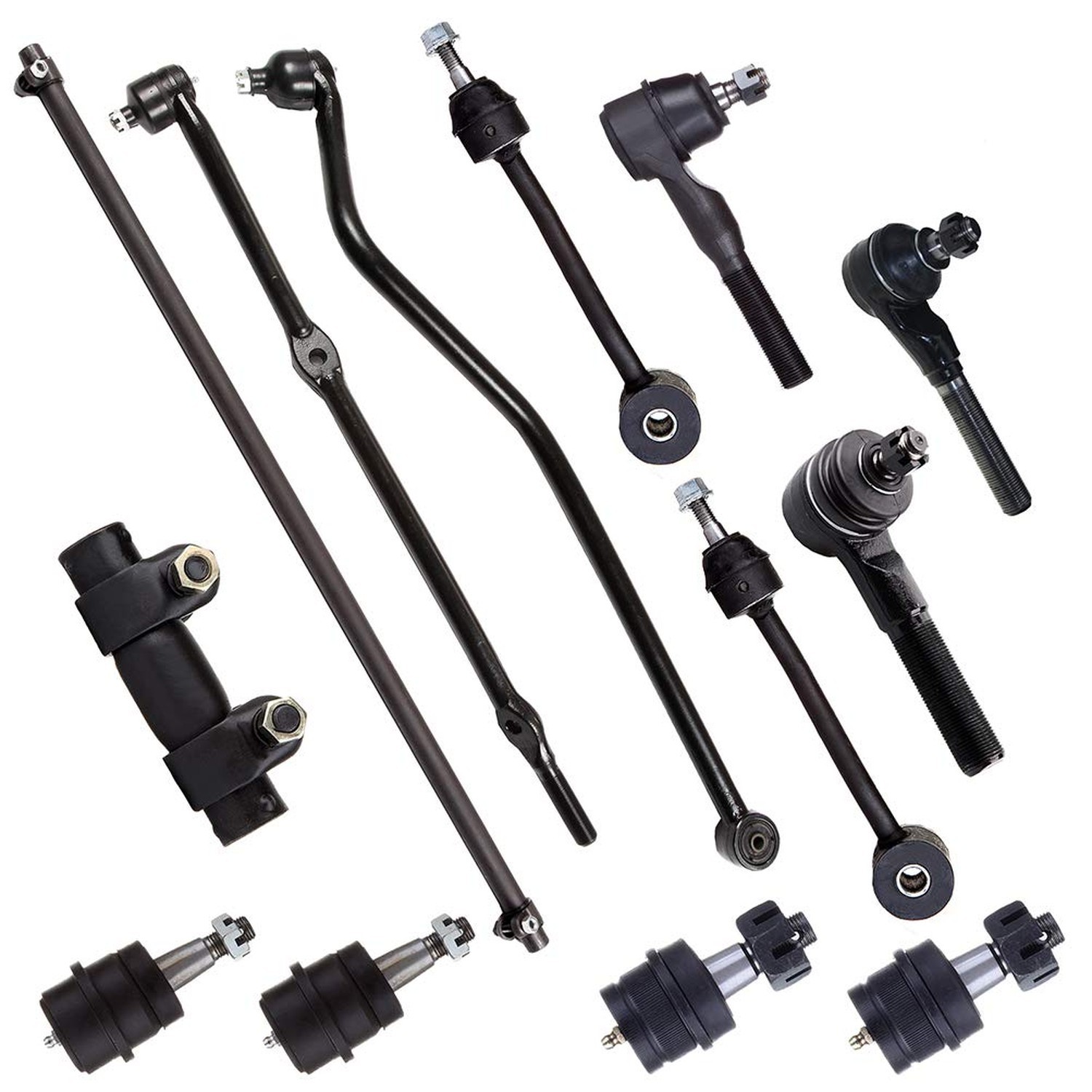 13pc Set Front Suspension Kit Ball Joint Sway bars Tie Rod End Adjusting Slee…