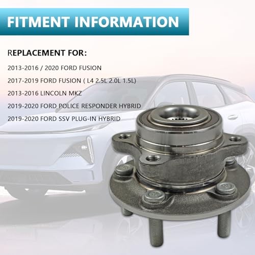 512498 Front Wheel Bearing Hub Assembly Fit for 2013-2020 Ford Fusion, 2013-2016