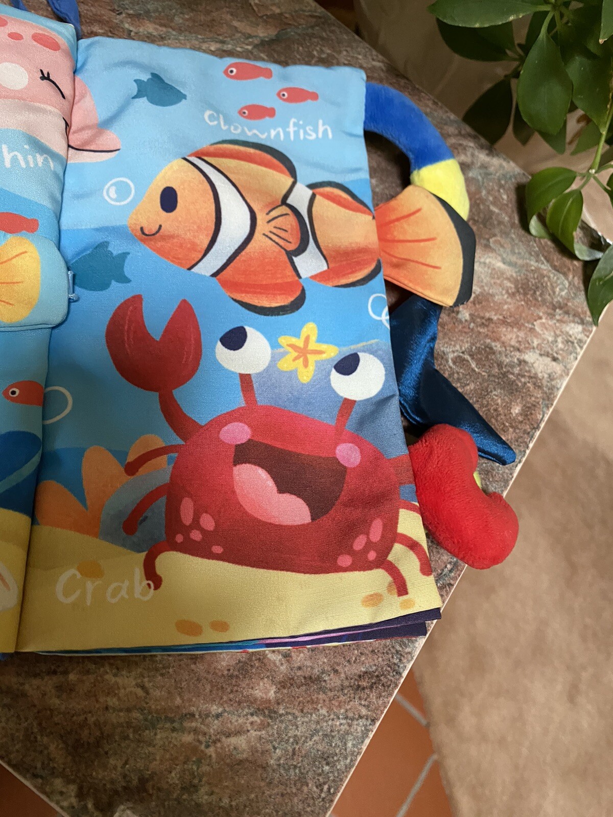 hahaland Baby Book 0-6 Months Touch Feel First Cloth Crinkle Soft Marine Animals