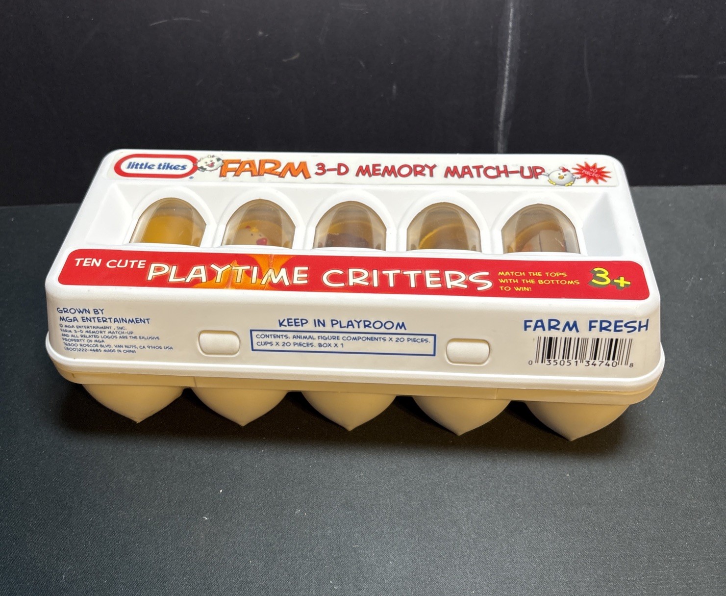Little Tikes Farm 3D Memory Match-up Game Playtime Critters Incomplete READ