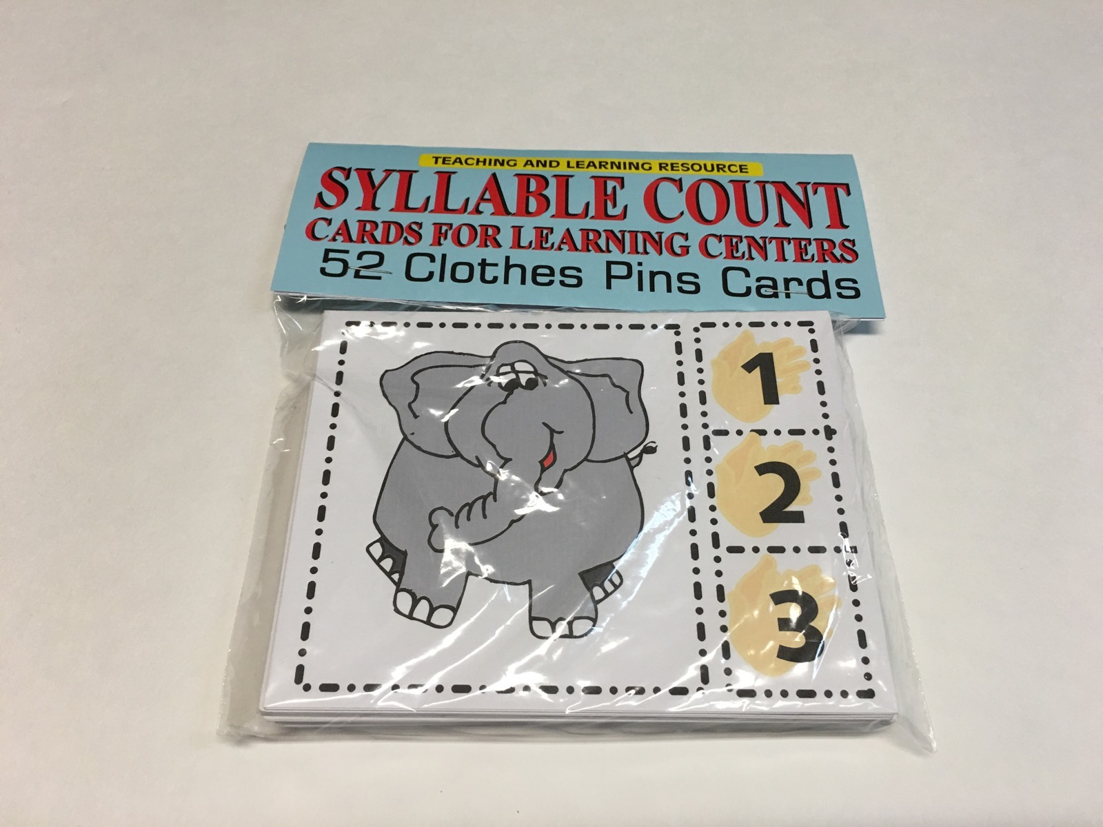 SYLLABLE COUNT & DOMINO ADDITION Cards for Learning Center 104 Cards- Letters-