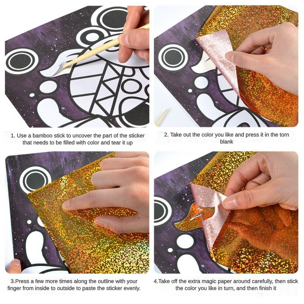 DIY Cartoon Magic Transfer Painting Crafts for Kids Arts and Crafts Toys Childre