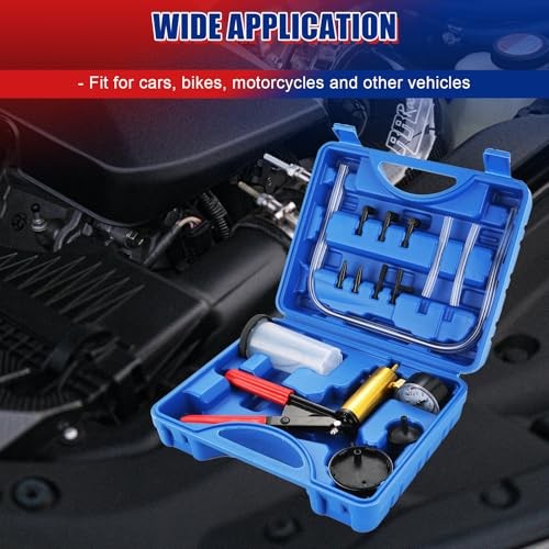 2 in 1 Handheld Vacuum Pump Brake Bleeder Kit for Motorcycle, 16 pcs