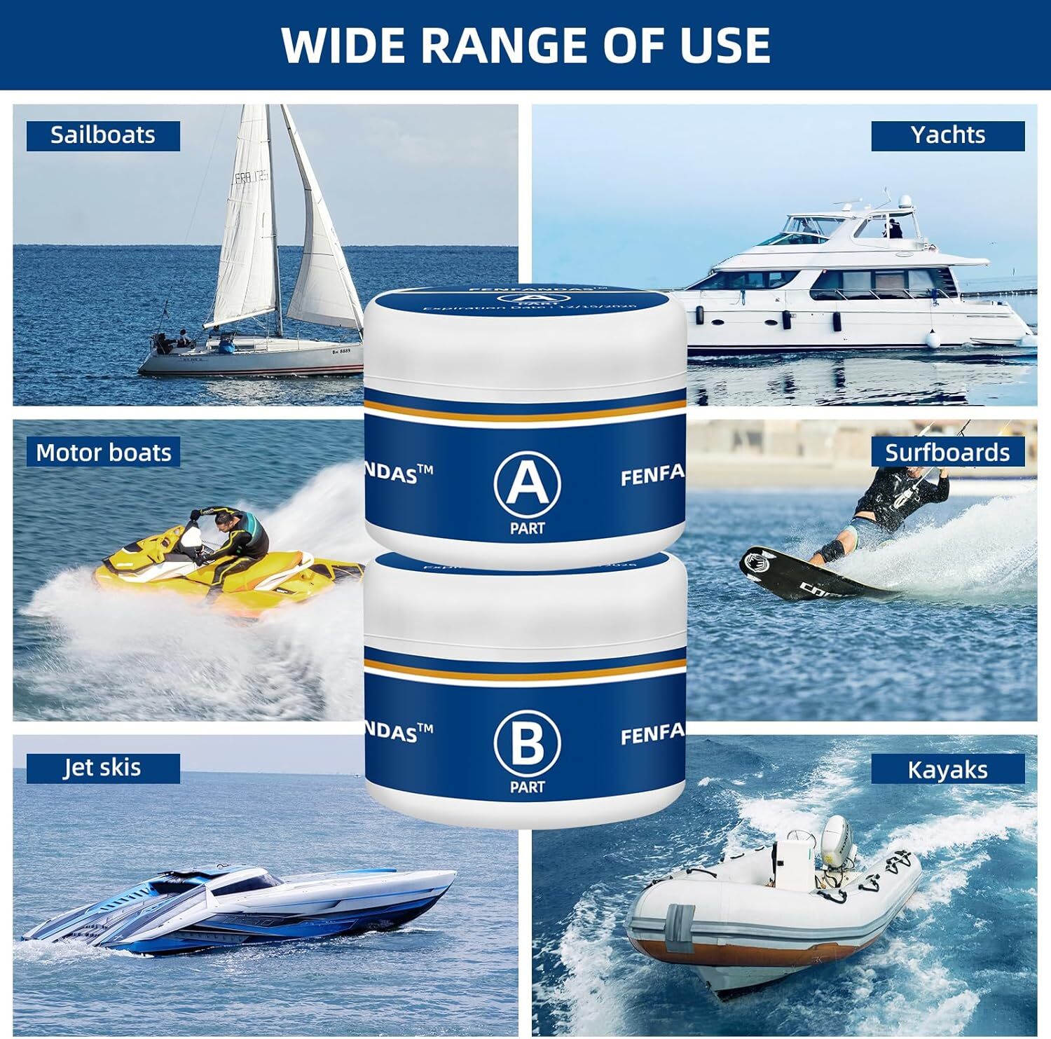Fiberglass Boat Repair Kit (Color Match), Gel Coat Repair Kit for Boats, Marine