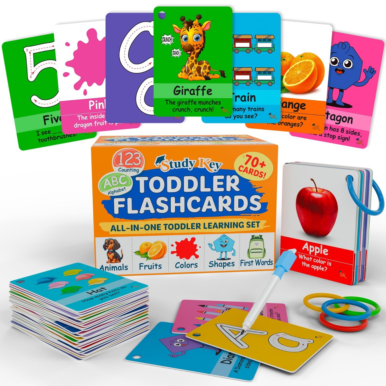 ABC Flash Cards for Toddlers 1-3 – First Words, Alphabet, Animals, Colors, Numbe