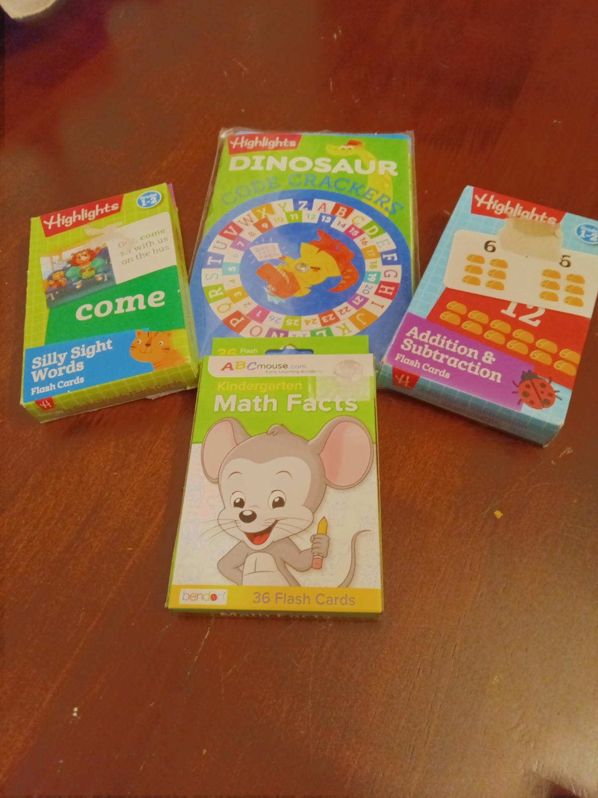 Highlights Flash Cards Lot: ABCmouse Math, Sight Words, Add/Sub, Dino Code