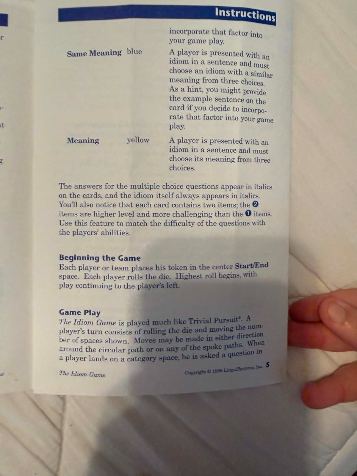 RARE VINTAGE LinguiSystems “The Idiom Game” Complete! Dave Wisniewski