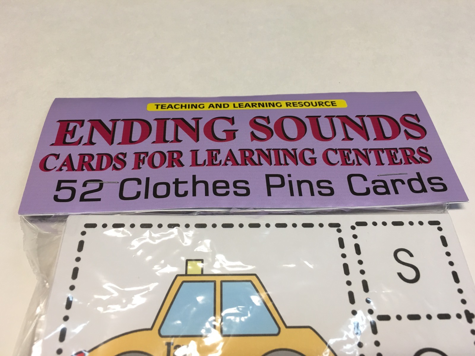 ENDING SOUNDS – Cards for Learning Center 52 Cards- LettersTeaching Pre-k