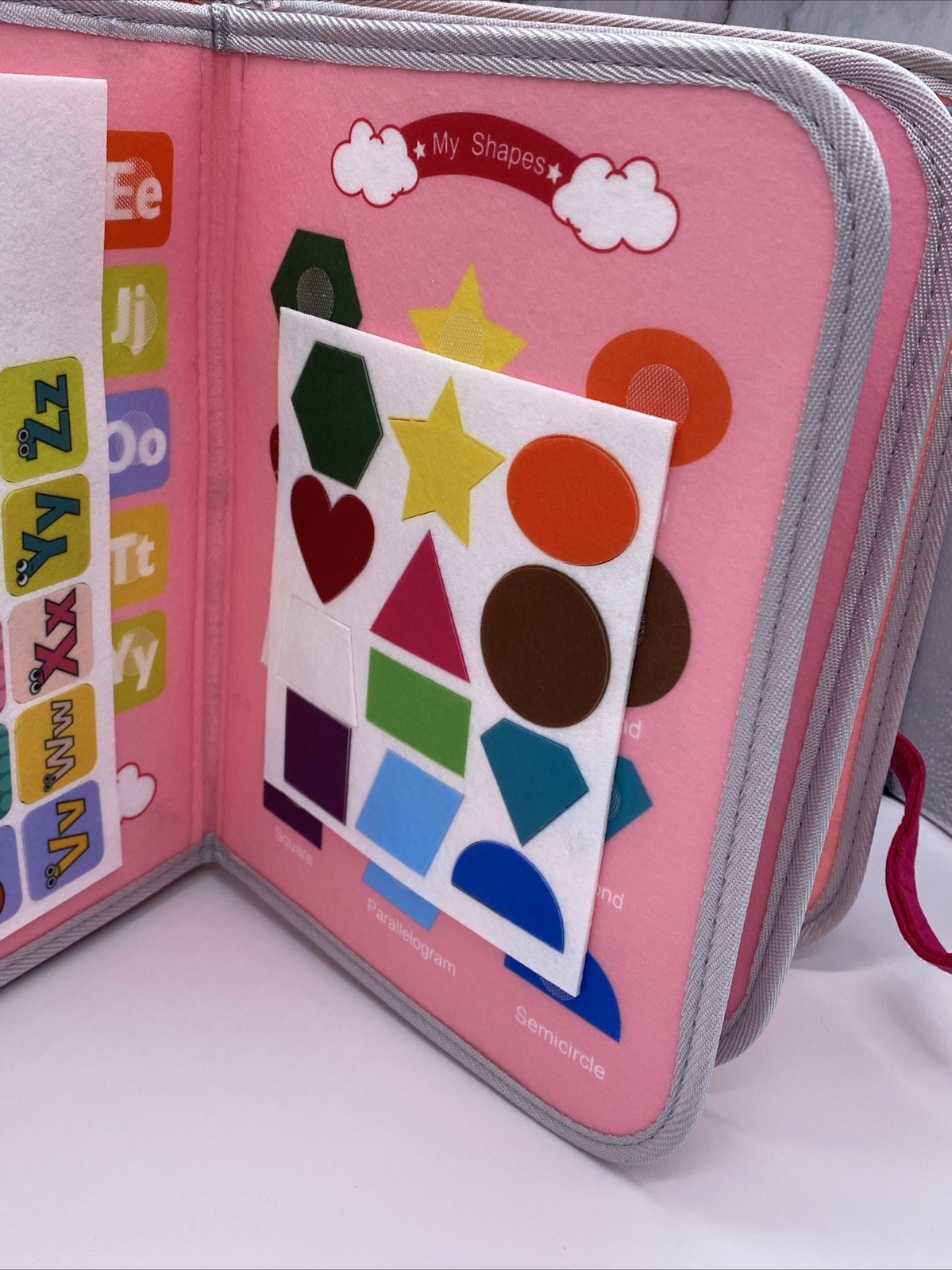Childrens Busy Board Travel Activity Educational Learning Book Toy Pink Unicorn