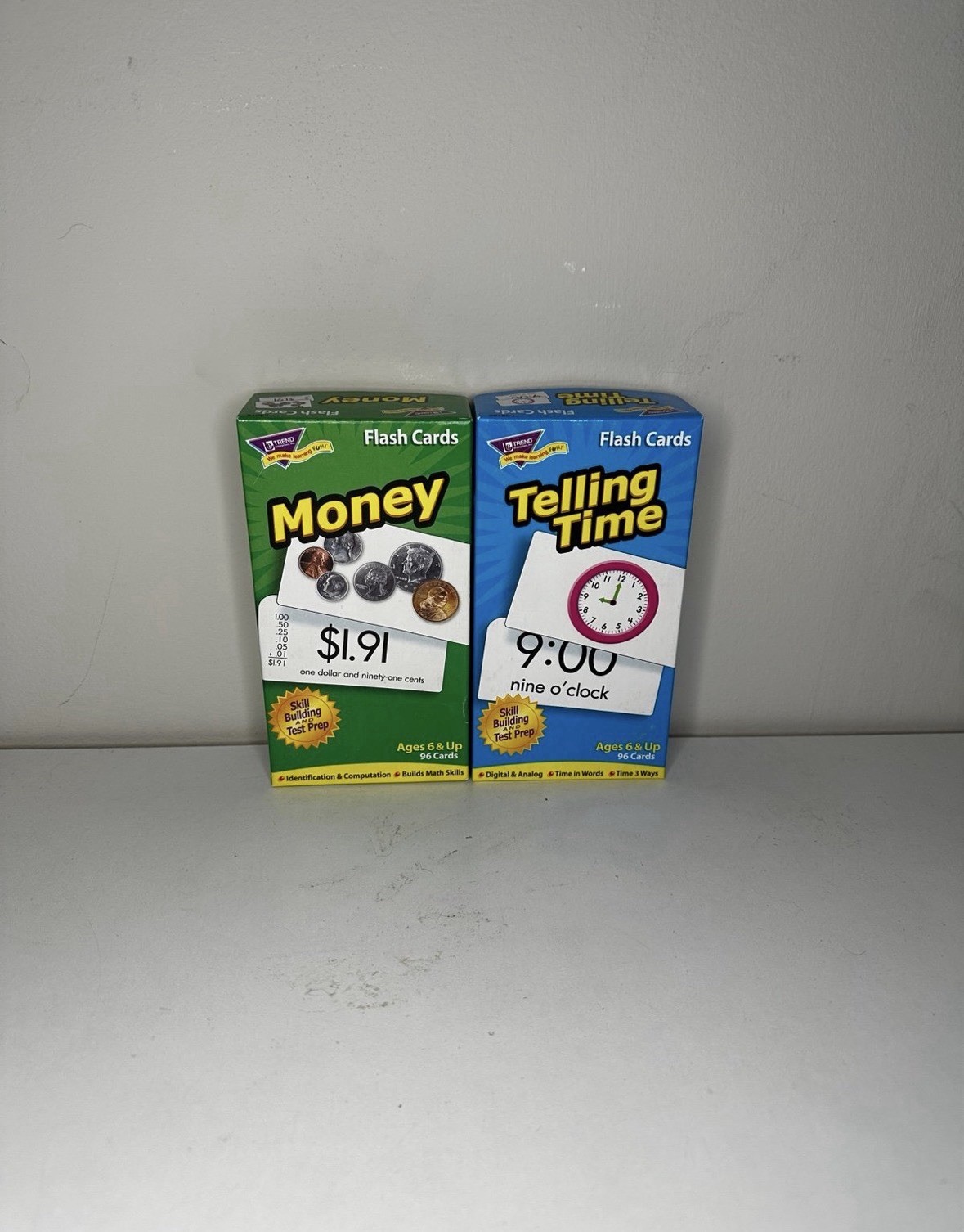 Trend Time And Money And Telling Time Skill Drill Learning Flash Cards 6+