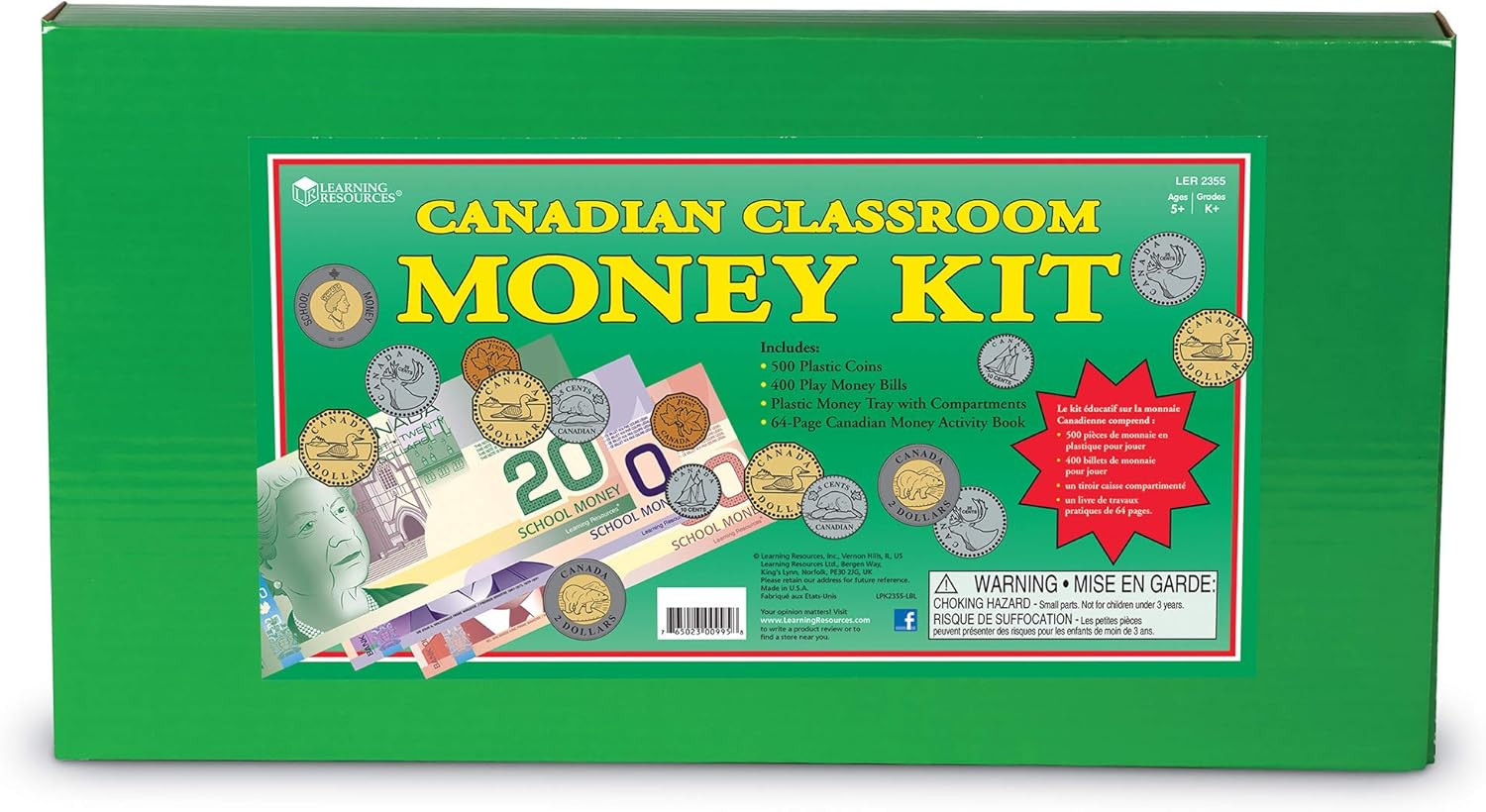 Canadian Classroom Money Kit, Play Money for Kids, Grades K+ | Ages 5+