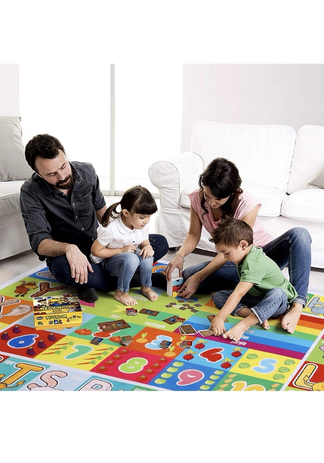 Party Kingdom Kids Play Rug Non-Slip 53.5×43.5″ Educational ABC/Numbers/Shapes