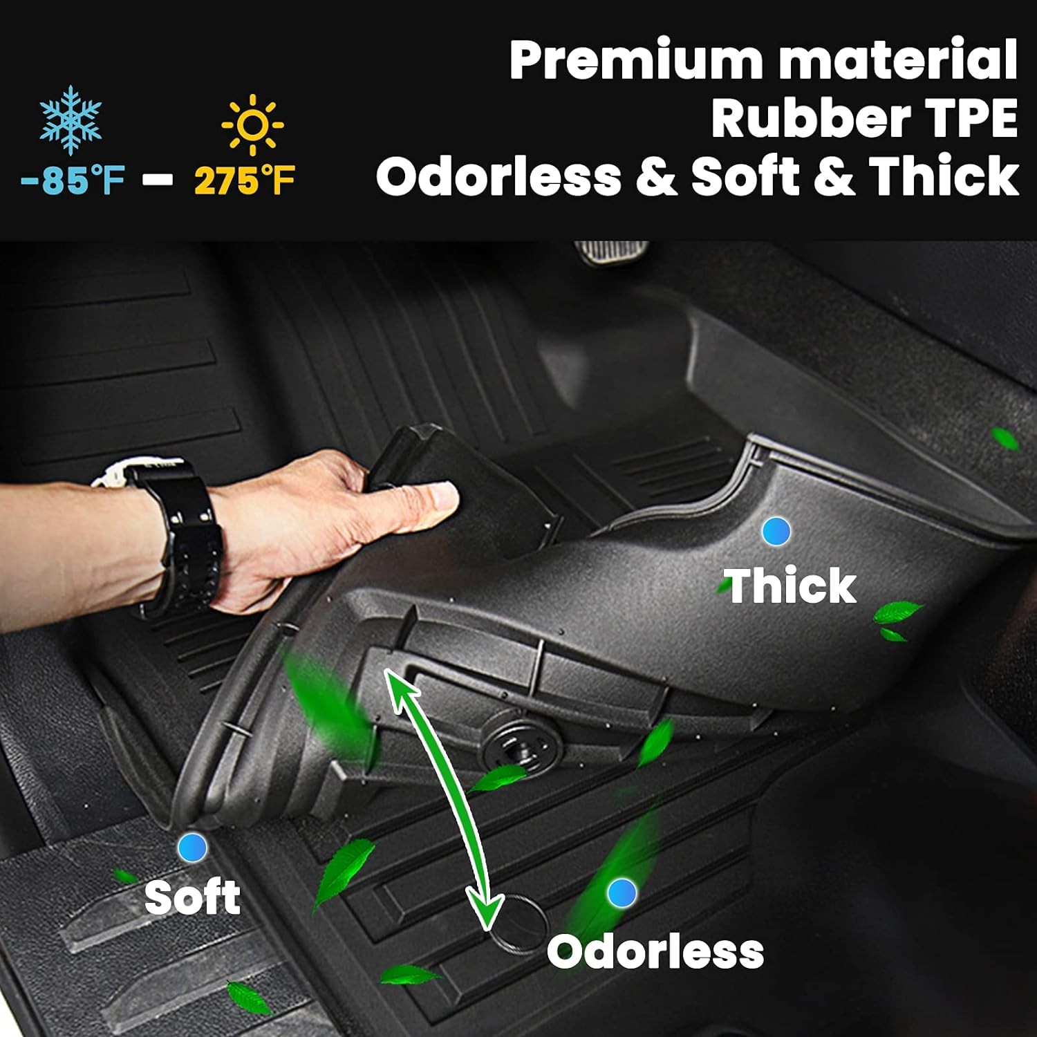 Auxko All Weather Floor Mats Fits for Honda CR-V 2023 2024 2025 2026 (Include