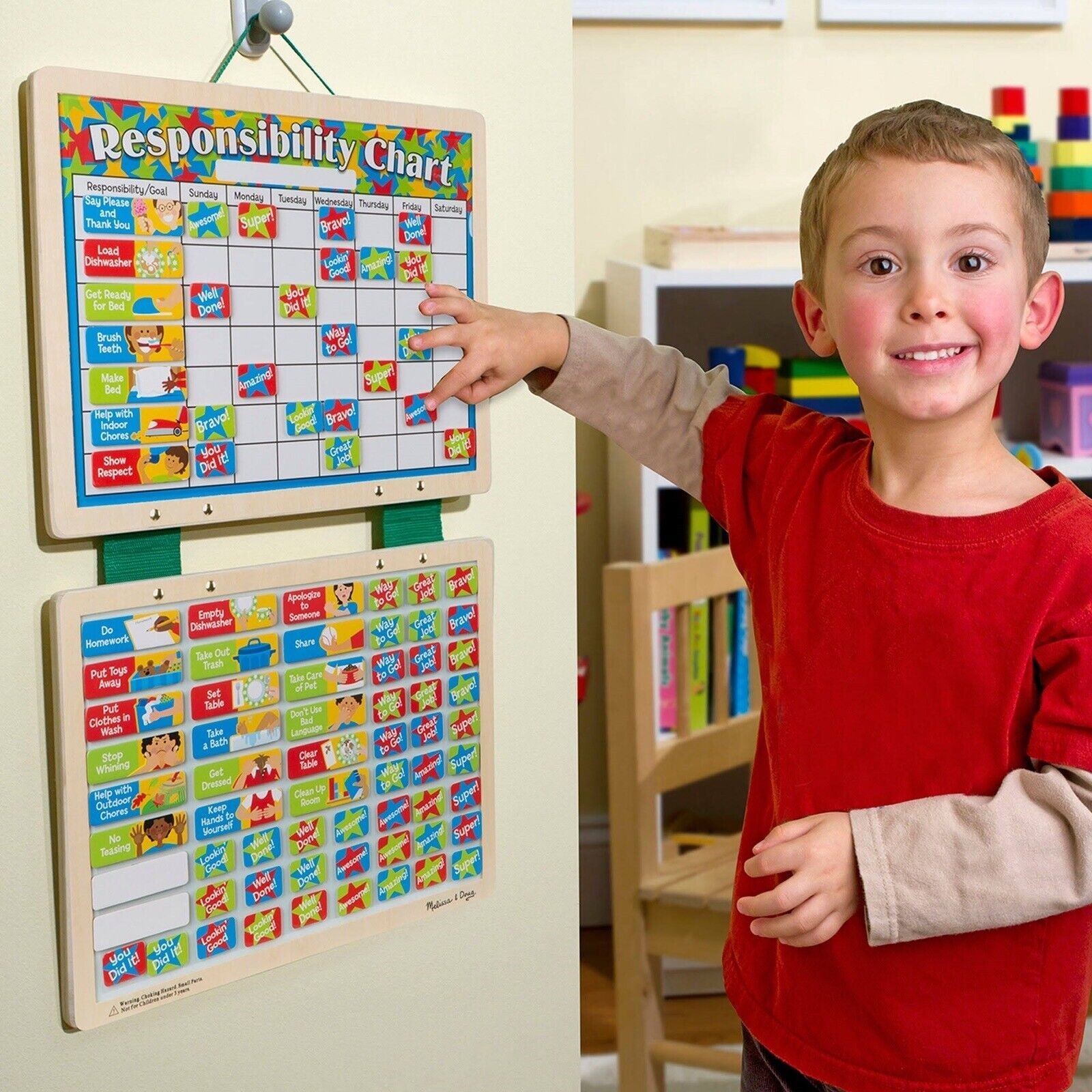 Melissa & Doug Magnetic Responsibility Chart Chore Chart NEW Learning Montessori