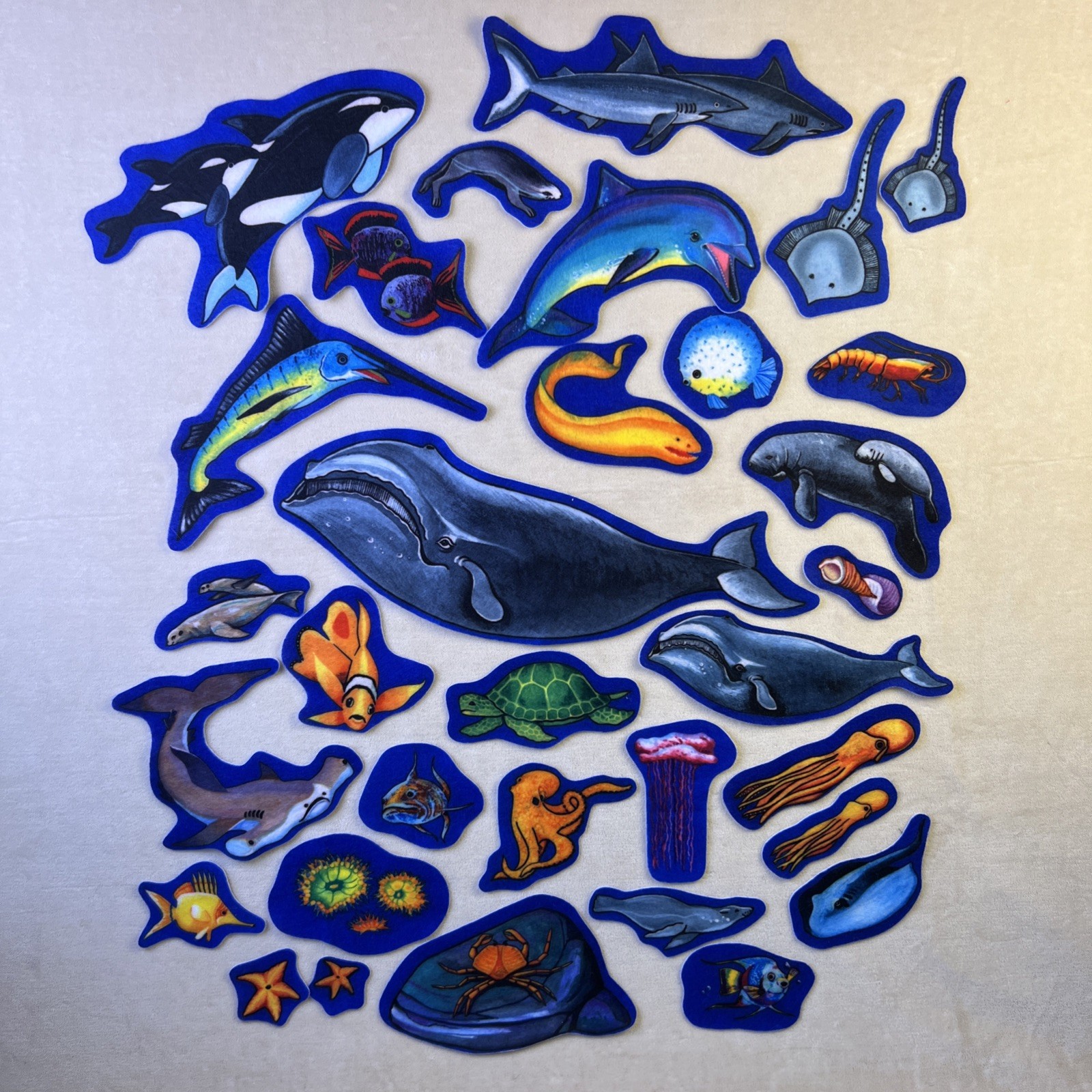 Little Folk Visuals Pre-Cut Felt Sea Life 36 Pieces Flannel Board School VBS Kid