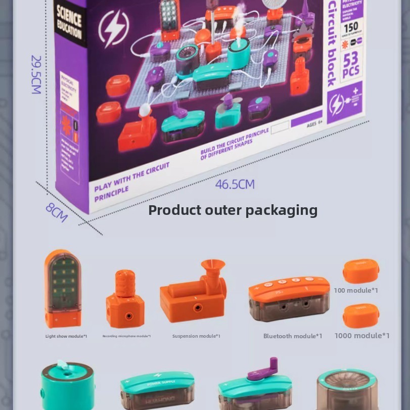 STEM Circuit Experiment Kit DIY Science Building Blocks Physics Learning Toy Kid
