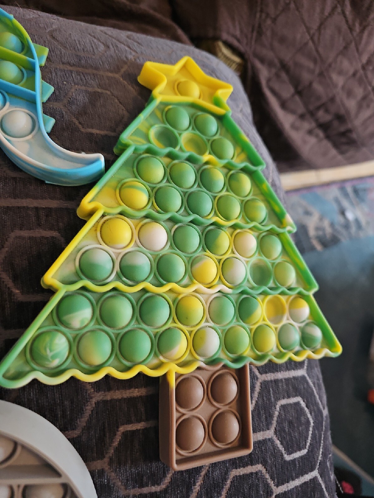 Popit Fidgets Lot of 5 Two Dinosaurs, Christmas Tree, Among Us, And Ghost.