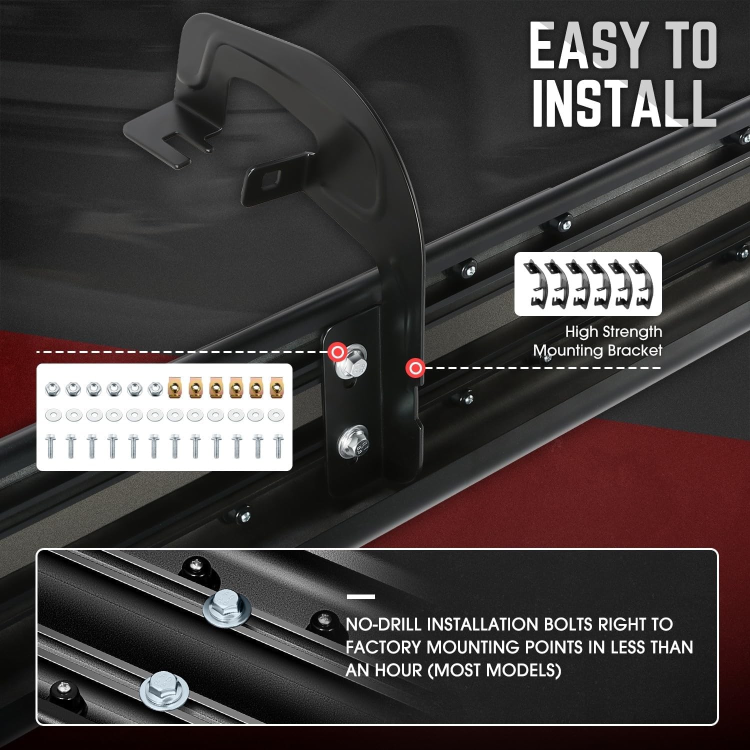 DNA Motoring 6.75 Inch Running Boards Side Steps for Chevy GMC