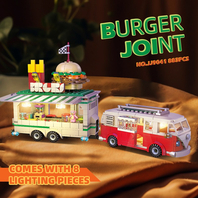 City Hamburger Fast Food Truck Building Block Set