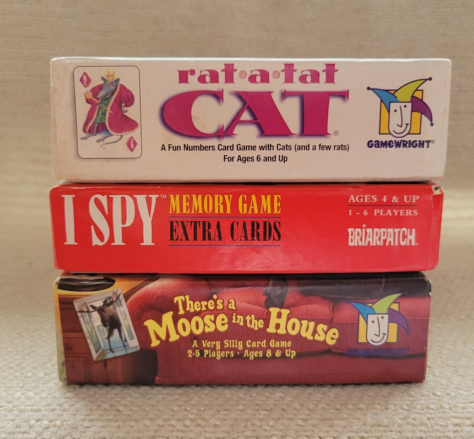 3 Card Games Rat-a-tat Cat Mouse in House I Spy Complete 23035