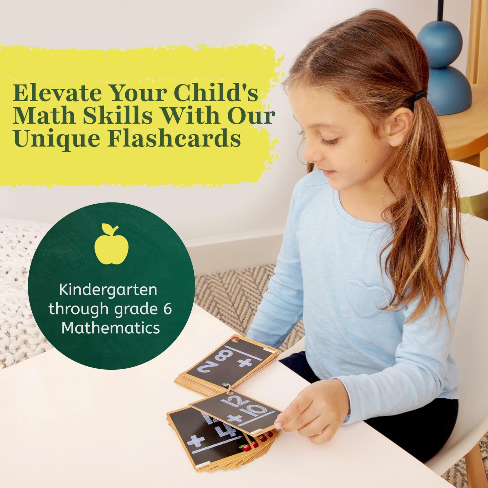 Math Flash Cards Set of 4 Addition, Subtraction, Multiplication, Division wi…